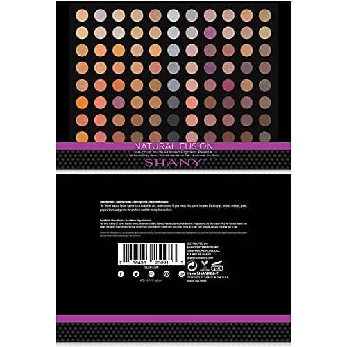 SHANY Natural Fusion Eyeshadow Palette - 88 Color Highly Pigmented Matte & Shimmer Eye Shadow - Nude | Blendable, Long Lasting thumbnail 3