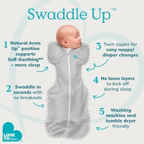 Love to Dream Swaddle UP Original Baby Sleep Sack | 1.0 TOG, 0.15 kg (0.33 lb), Gray thumbnail 7