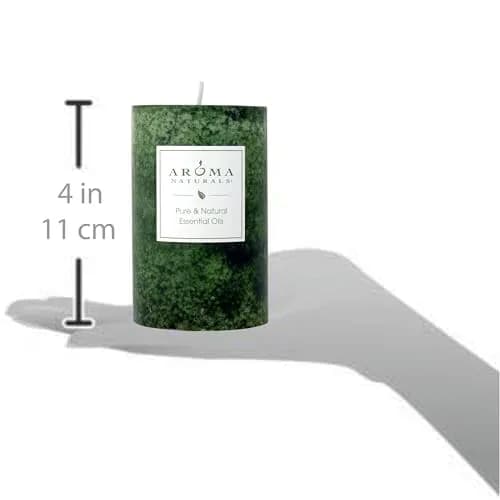 Aroma Naturals Holiday Juniper, Spruce & Basil Pillar Candle 6.35cm x 10.16cm | Fresh Forest Scented Candle thumbnail 3
