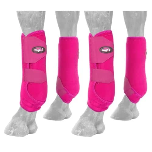 Tough 1 Extreme Vented Sport Boots Set, Pink, Medium | Maximum Horse Leg Protection thumbnail 1