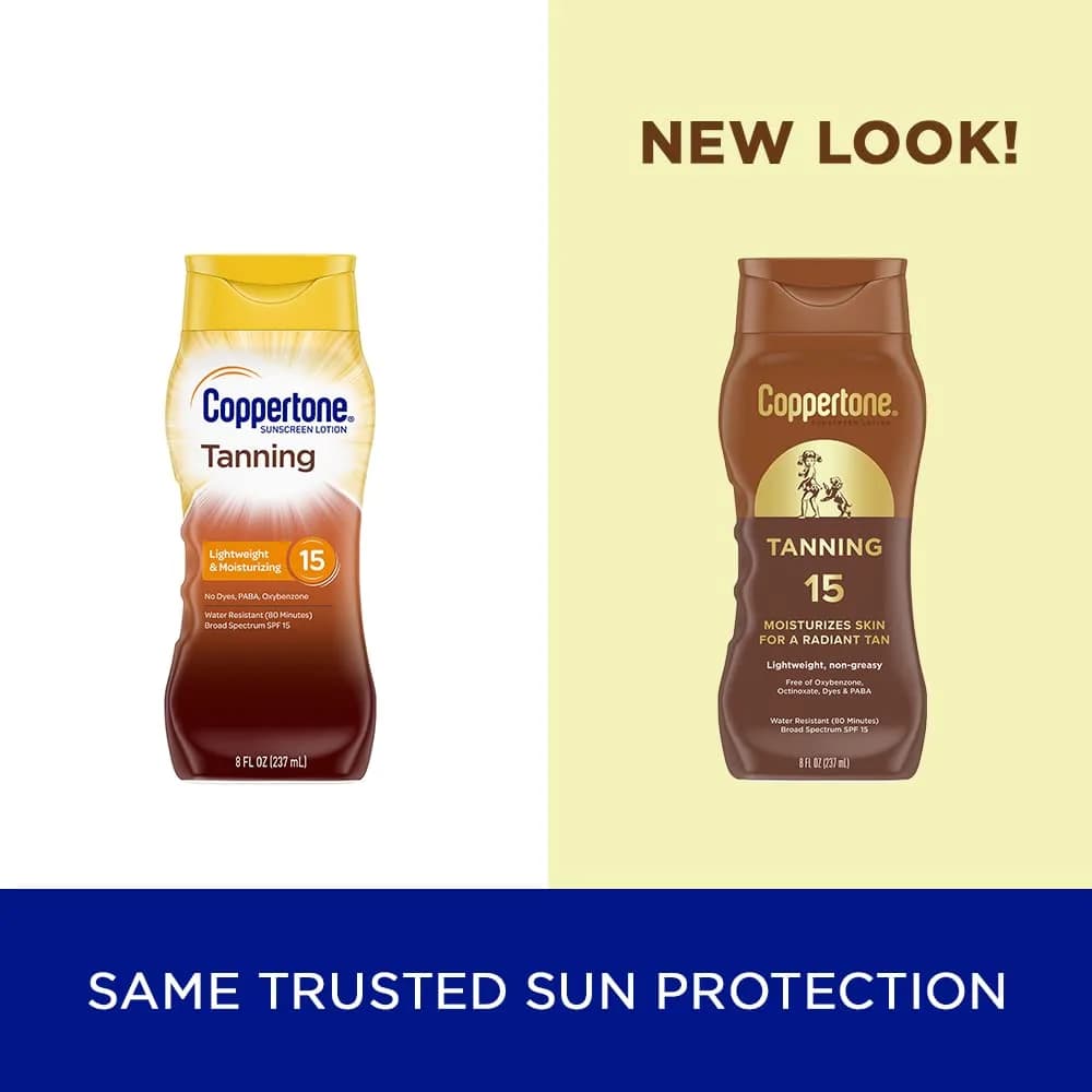 Coppertone Tanning Sunscreen Lotion SPF 15 237 ml (8 oz) | Moisturizing, Water Resistant, Oxybenzone Free - view 2
