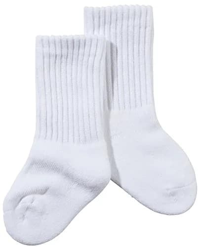 Jefferies Unisex Baby Sport Crew 6 Pk - White | Seamless Toe, 80% Cotton, 4-5.5 thumbnail 1