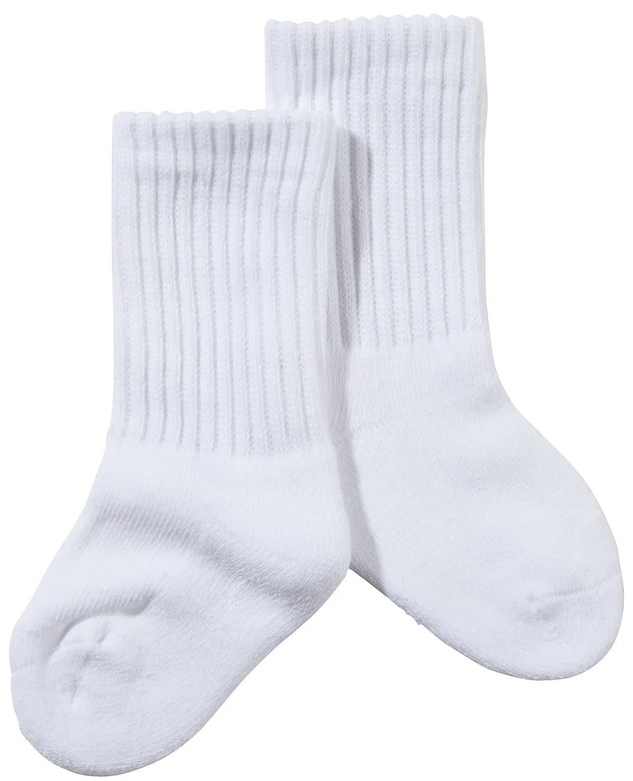 Jefferies Unisex Baby Sport Crew 6 Pk - White | Seamless Toe, 80% Cotton, 4-5.5