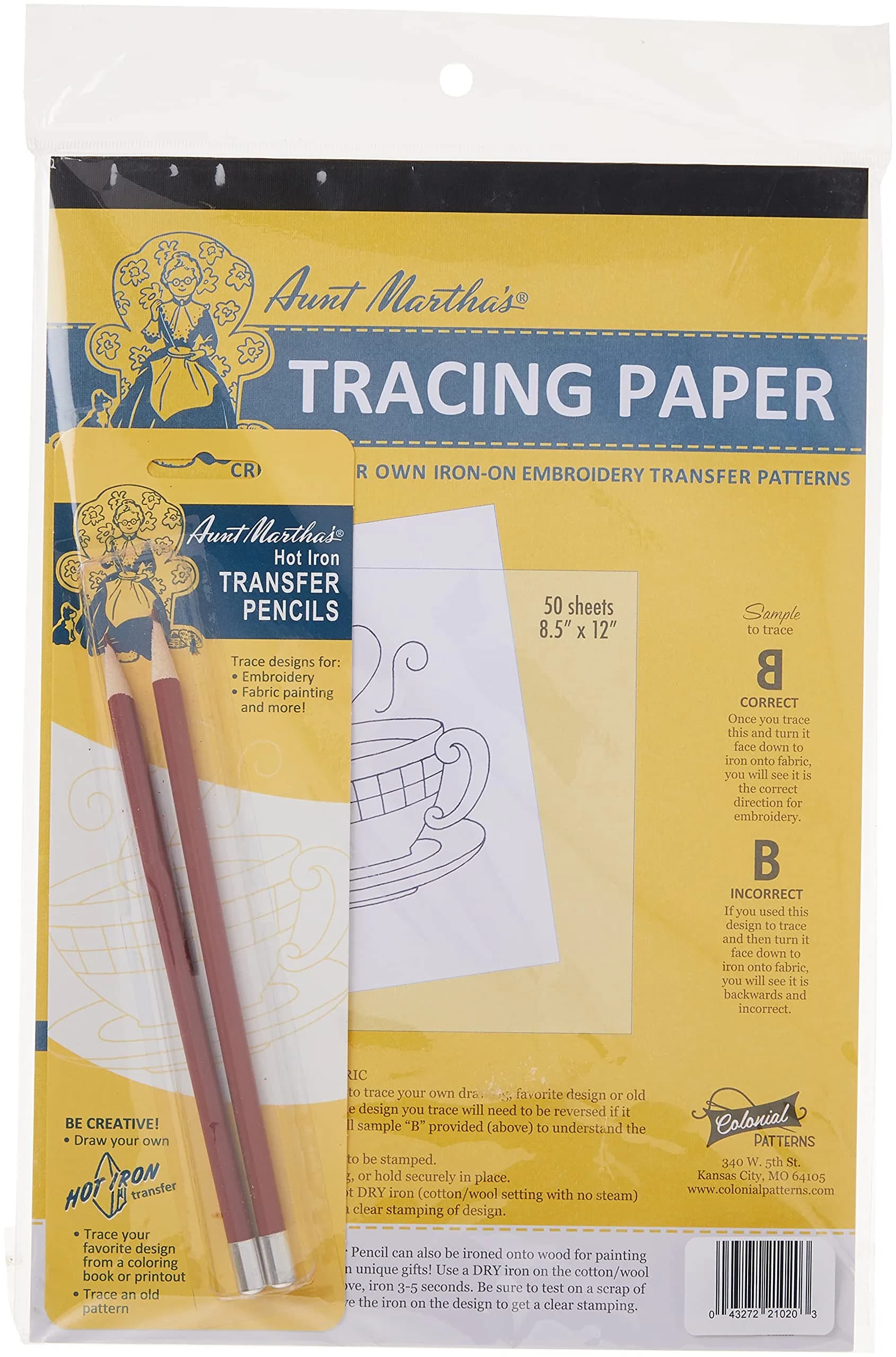Aunt Martha's Create Your Own Iron-On Pattern Kit,Yellow,8 inch x 11 inch | DIY fabric art — Yellow
