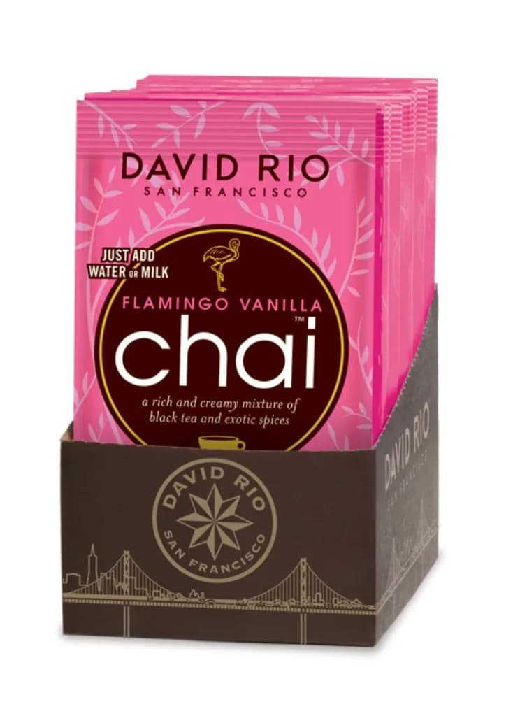 David Rio Decaf Sugar Free Chai Tea Packets 0.634 Oz | Flamingo Vanilla, 12 Count (Pack of 4) — 0.634 Ounce