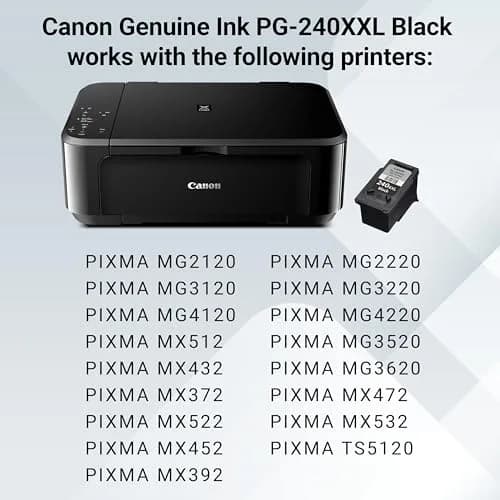 Canon PG-240 XXL Genuine Black Ink Cartridge, 600 Pages | Pigment Black Ink thumbnail 4