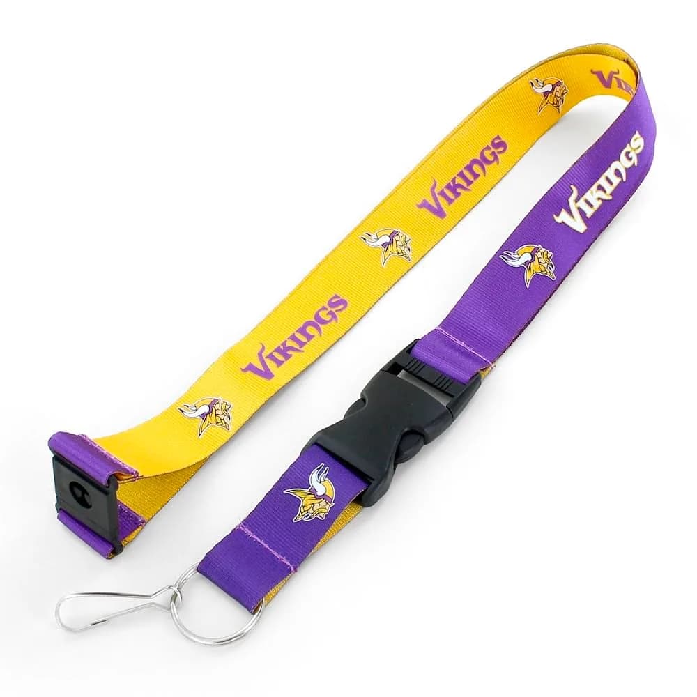 aminco NFL Minnesota Vikings Reversible Lanyard, Team Colors, 24-inch Length | Show Your Team Pride Anywhere — Team Colors