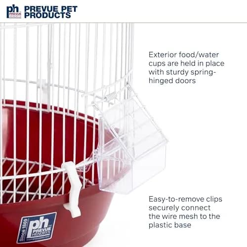 Prevue Pet Products Classic Round Bird Cage, Red | 12" (30.48 cm) Diameter x 26" (66.04 cm) Height thumbnail 6