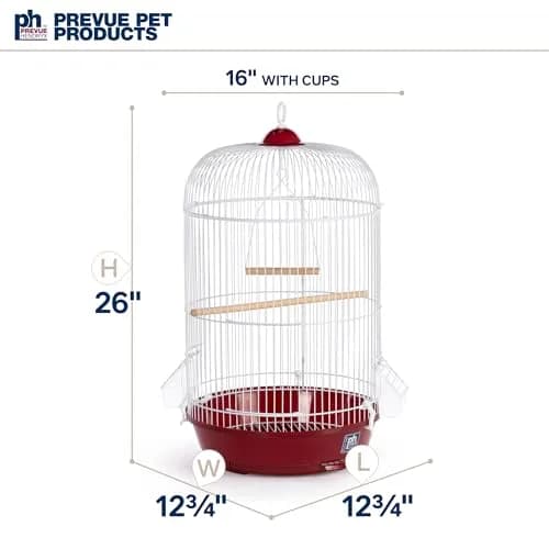 Prevue Pet Products Classic Round Bird Cage, Red | 12" (30.48 cm) Diameter x 26" (66.04 cm) Height thumbnail 7