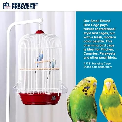 Prevue Pet Products Classic Round Bird Cage, Red | 12" (30.48 cm) Diameter x 26" (66.04 cm) Height thumbnail 2
