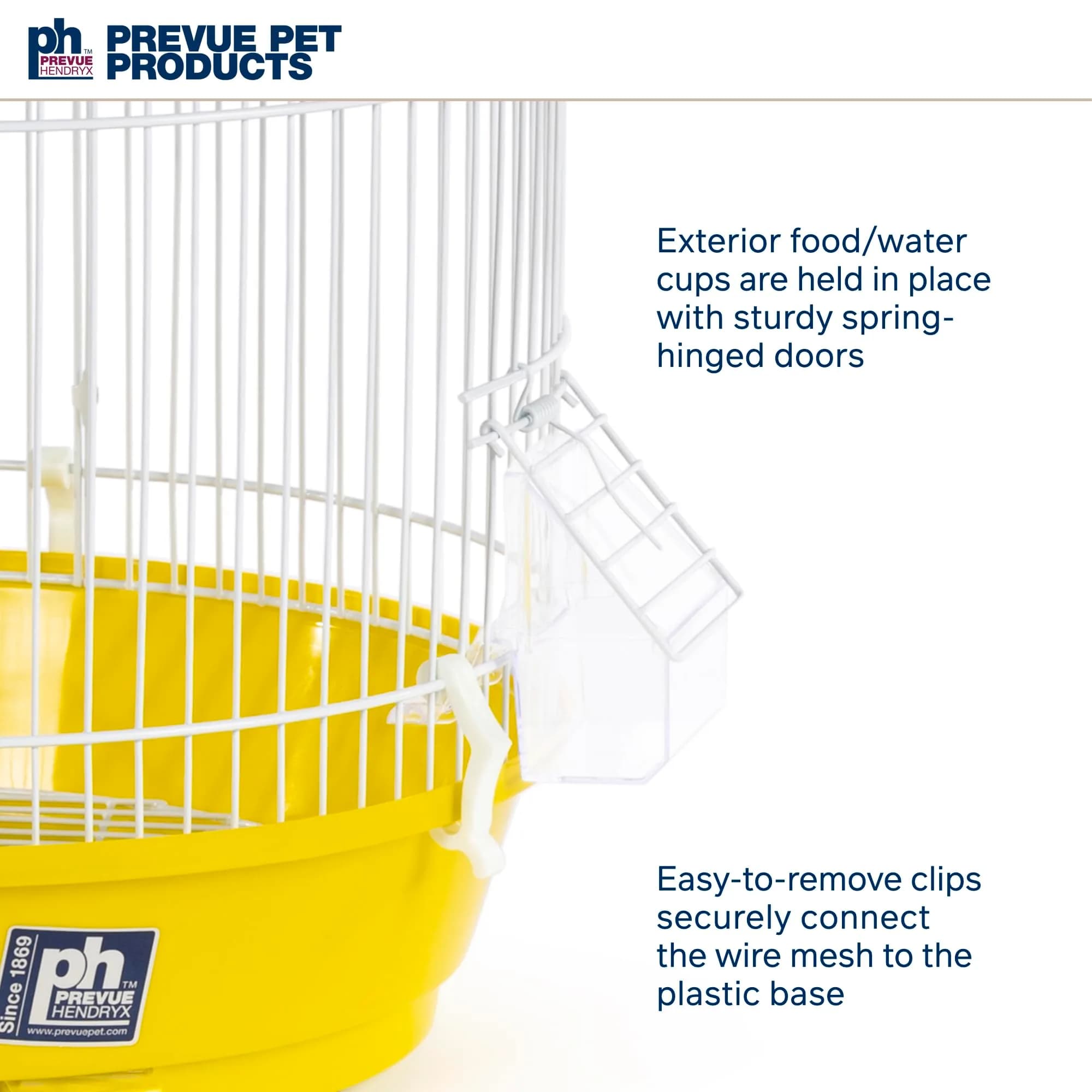 Prevue Pet Products Classic Round Bird Cage Yellow 34.3 cm (13.5 in) Diameter | Ideal for Finches, Canaries, Parakeets - view 6