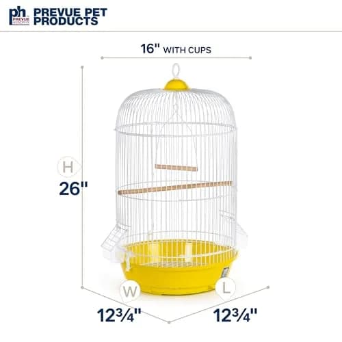 Prevue Pet Products Classic Round Bird Cage Yellow 34.3 cm (13.5 in) Diameter | Ideal for Finches, Canaries, Parakeets thumbnail 7