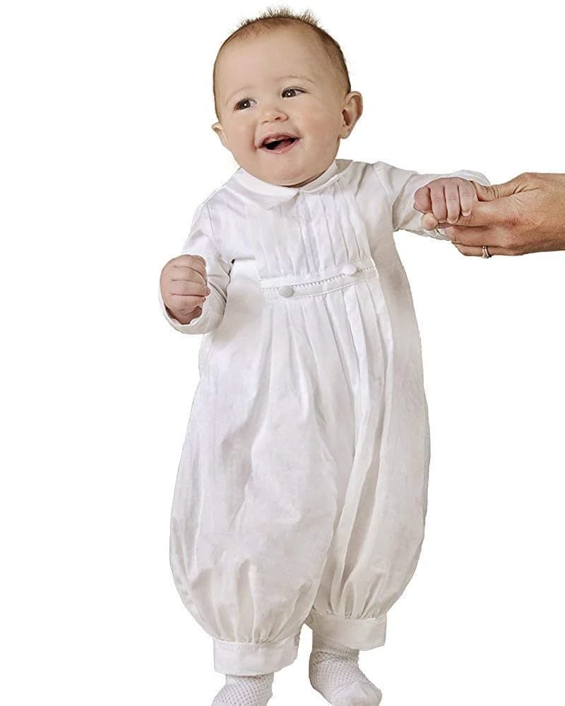 One Small Child Daniel Cotton Christening Baptism Outfit for Boys - 3 Months White | Traditional Blessing Attire