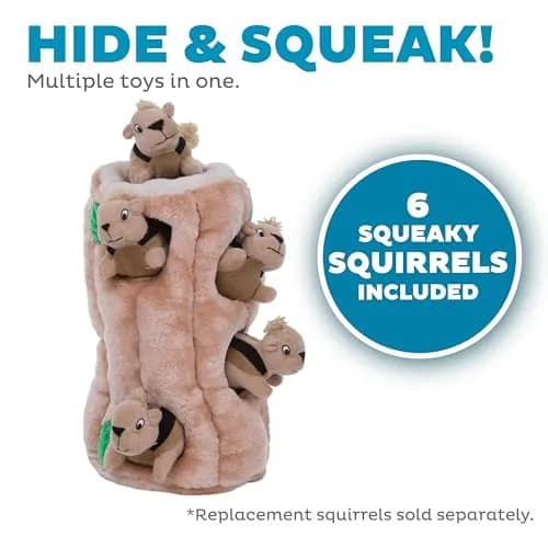 Outward Hound Hide-A-Squirrel Plush Squeaky Dog Toy XL (310g / 0.68lb) | Interactive Puzzle & Fetch Toy for Dogs thumbnail 3