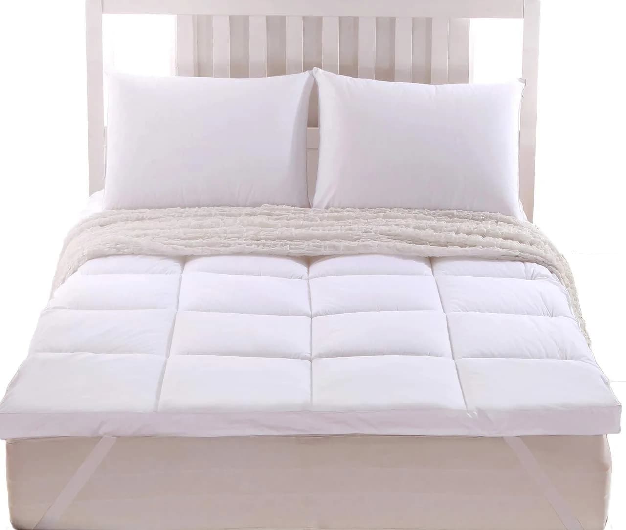 Royal Tradition King Mattress Topper 78 x 80 inches | Plush Down Alternative, Microfiber, Washable — King