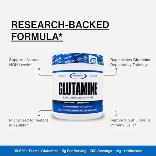 Gaspari Nutrition Glutamine Micronized Powder 10.58 Oz | Supports Muscle Recovery & Gut Health thumbnail 9