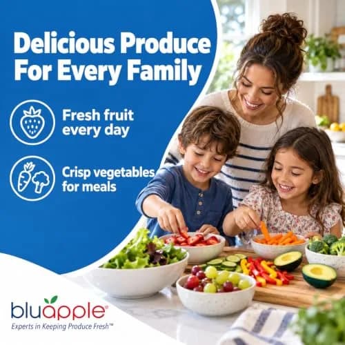 BluApple Produce Saver Ethylene Gas Absorber - Fresh Fruit & Vegetable Storage for Refrigerator Crisper, Shelves & Fruit Bowls, Produce Keeper, Fruit Saver, Kitchen Must Haves, BPA-Free - 2-Pack thumbnail 6