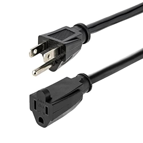 StarTech.com Heavy Duty Extension Cord 1.8m (6ft) 15A 125V 14AWG Black | UL Listed Power Cable for Servers & PCs thumbnail 1