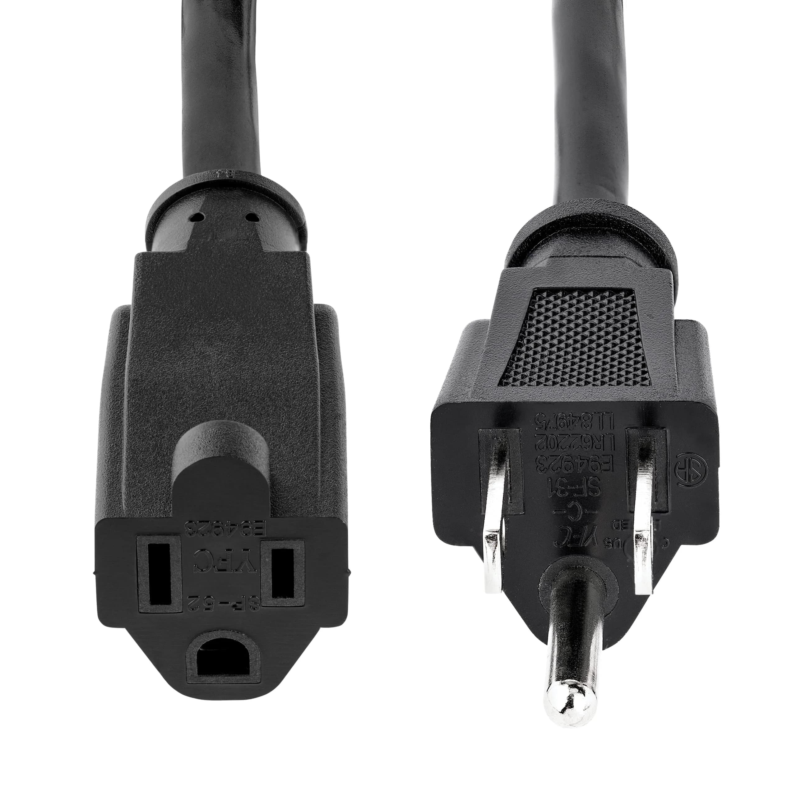 StarTech.com Heavy Duty Extension Cord 1.8m (6ft) 15A 125V 14AWG Black | UL Listed Power Cable for Servers & PCs - view 3