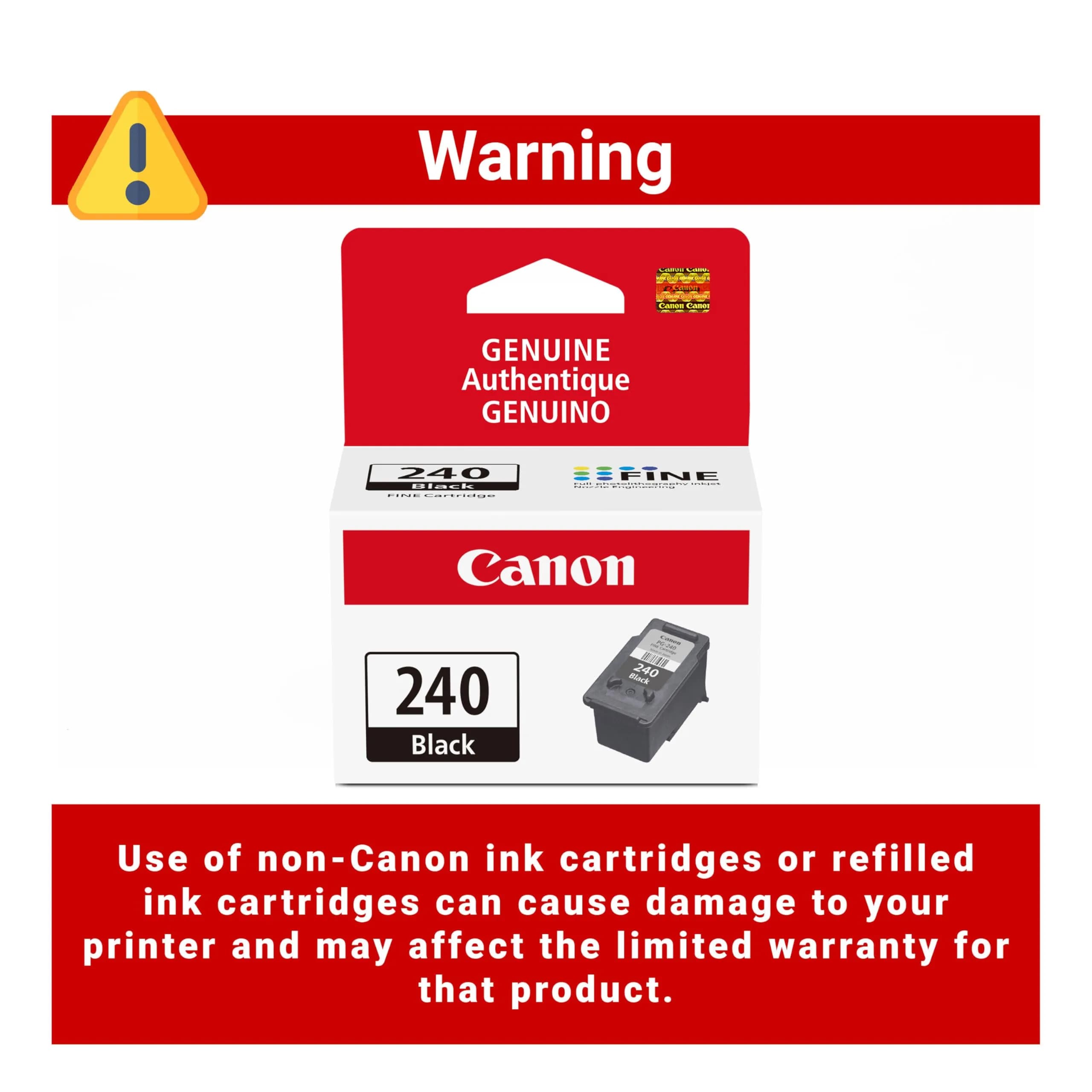 Canon PG-240 Genuine Black Ink Cartridge | Pigment Black Ink - view 2