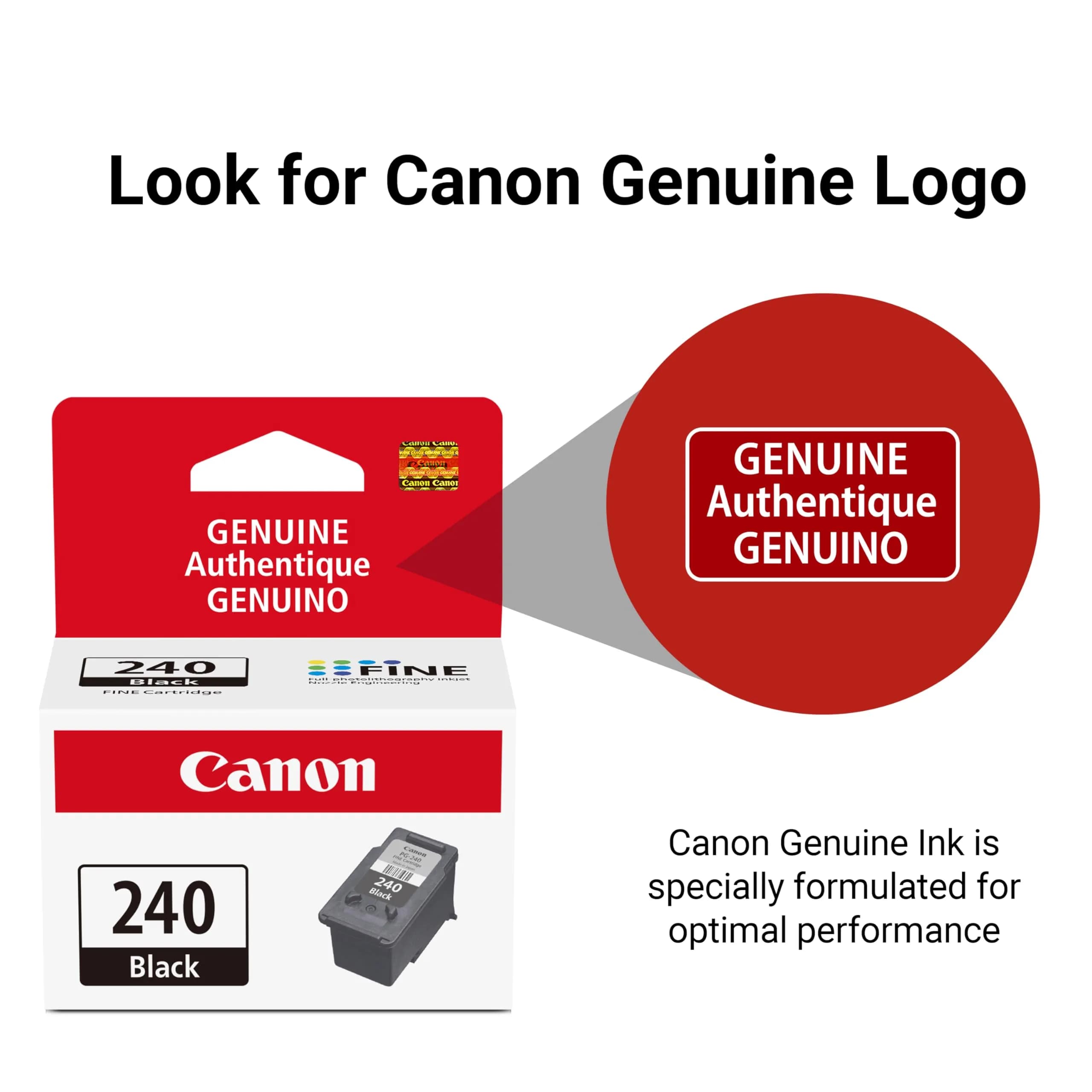 Canon PG-240 Genuine Black Ink Cartridge | Pigment Black Ink - view 3