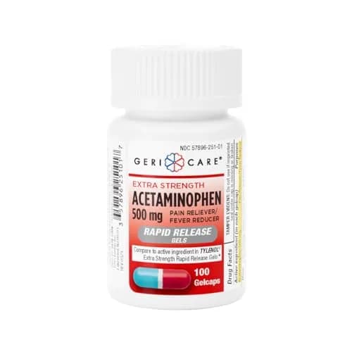 GeriCare Extra Strength Acetaminophen 500mg | Rapid Release Gelcaps for Fast Pain Relief thumbnail 1