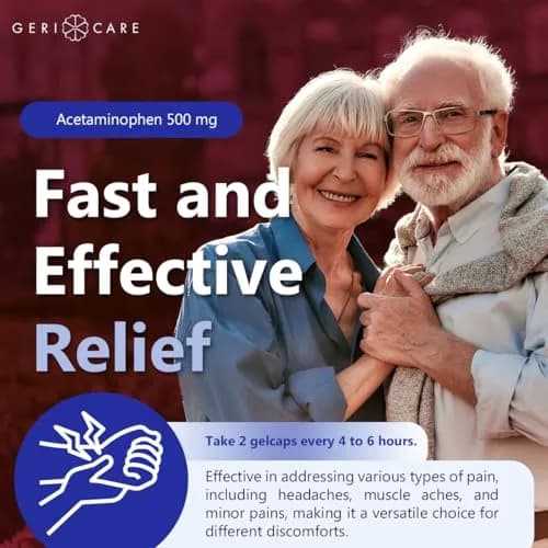 GeriCare Extra Strength Acetaminophen 500mg | Rapid Release Gelcaps for Fast Pain Relief thumbnail 5