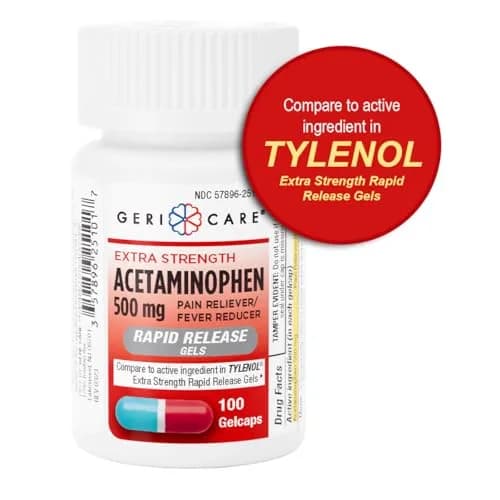 GeriCare Extra Strength Acetaminophen 500mg | Rapid Release Gelcaps for Fast Pain Relief thumbnail 6