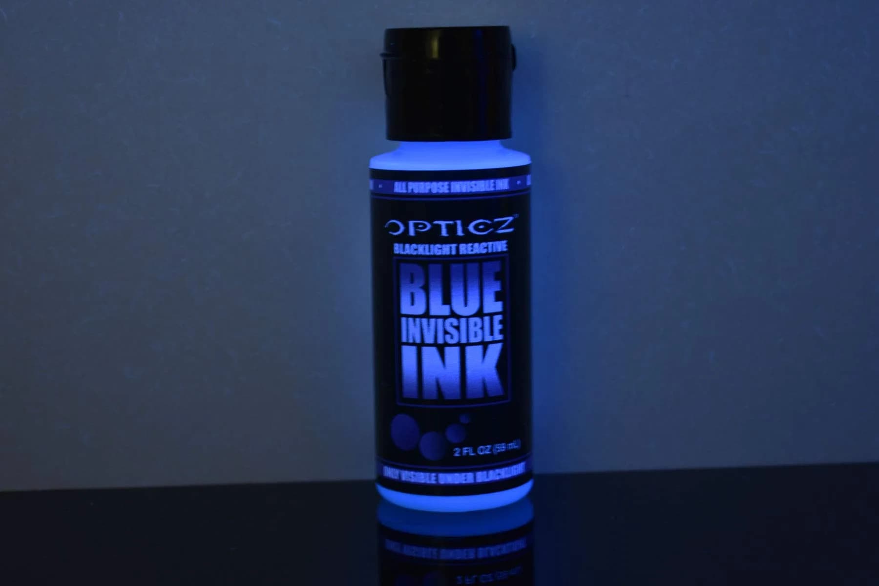 Opticz Invisible Blue UV Blacklight Reactive Ink 59ml (2 Fl Oz) | Glows Bright Blue Under Blacklight - view 4