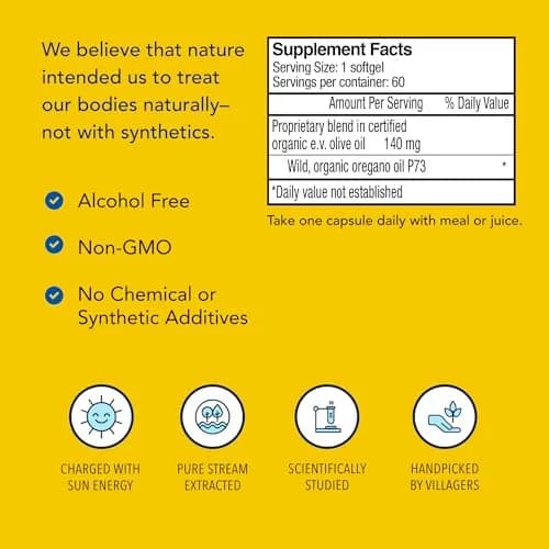 NORTH AMERICAN HERB & SPICE Super Strength Oreganol P73, 60 Softgels | Wild Oregano Oil for Immune Support, Vegan & Non-GMO thumbnail 4