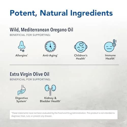 NORTH AMERICAN HERB & SPICE Super Strength Oreganol P73, 60 Softgels | Wild Oregano Oil for Immune Support, Vegan & Non-GMO thumbnail 3