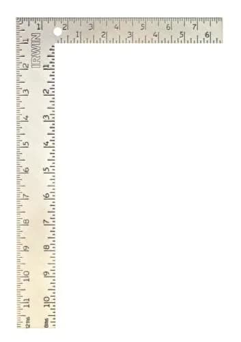 IRWIN Steel Carpenter Square, 8-Inch x 12-Inch | Durable Steel Ruler for Carpentry in India thumbnail 1