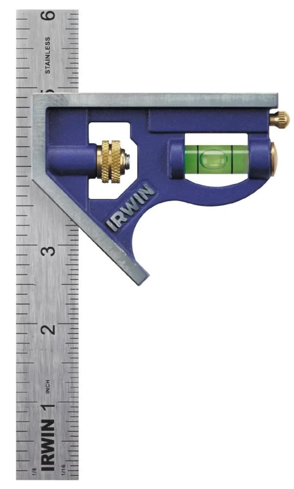 IRWIN Tools Combination Square Metal-Body 6-Inch (1794468) Blue | Accurate 90° & 45° Readings - main product image