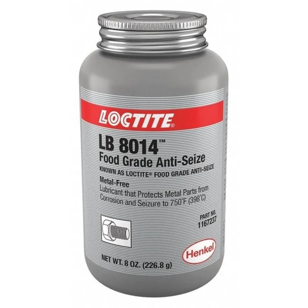Loctite LB 8014 Food Grade Anti-Seize Lubricant 237ml (8 fl. oz.) Brush Top Can | Prevents Seizing & Galling — White
