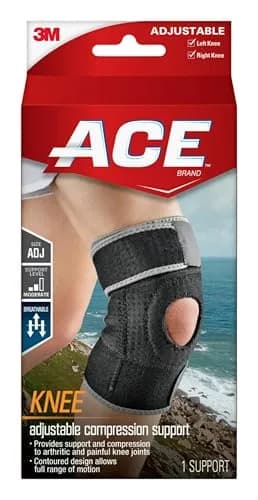 ACE Adjustable Knee Brace Support & Compression for Arthritic & Painful Knees | Breathable, Odor-Resistant, One Size thumbnail 1