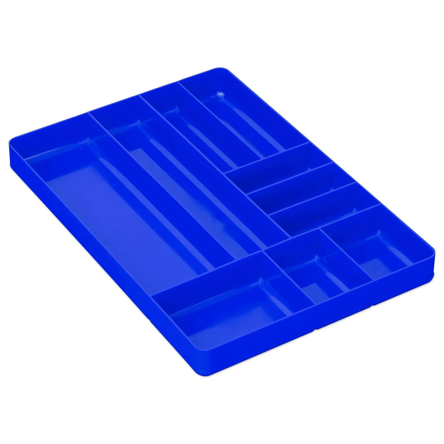 Ernst Manufacturing 10-Compartment Drawer Organizer Tray Blue | Heavy Duty Stackable Plastic for Garage Tools, Nuts, Bolts, Parts - main product image