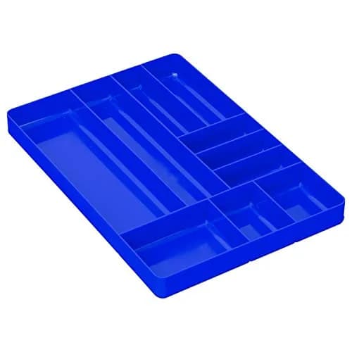 Ernst Manufacturing 10-Compartment Drawer Organizer Tray Blue | Heavy Duty Stackable Plastic for Garage Tools, Nuts, Bolts, Parts thumbnail 1