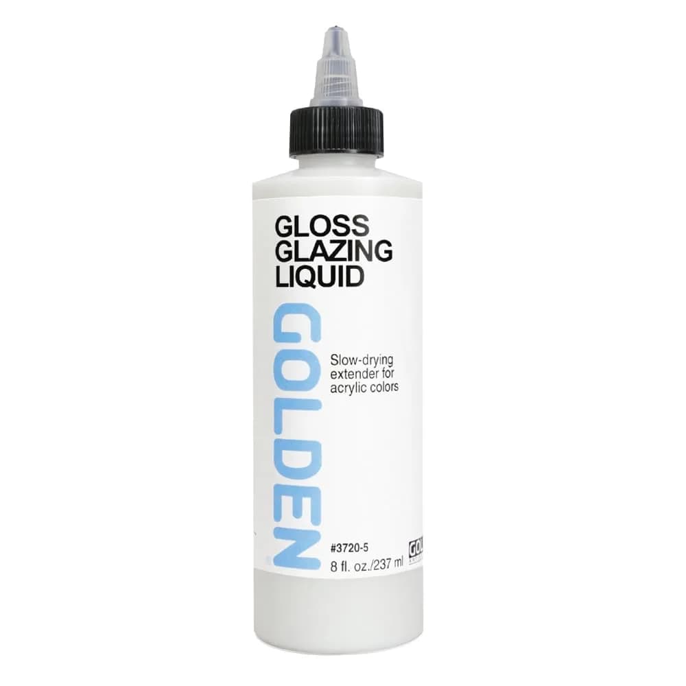 Golden Acrylic Glazing Liquid Gloss - 8 oz Bottle | Extends Acrylic Paint Work Time — White