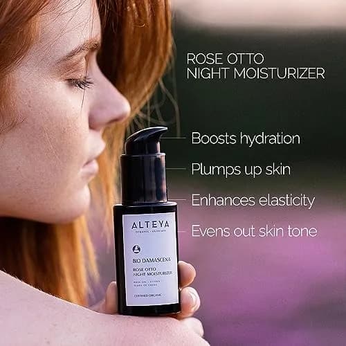 Alteya Organic Night Moisturizer 1.7 Fl Oz | Organic Bulgarian Rose Oil Night Cream for Skin Repair thumbnail 4