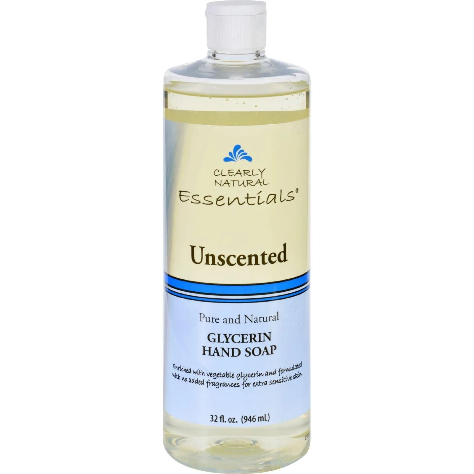Clearly Natural Unscented Liquid Glycerine Hand Soap Refill 946ml (32 Fl Oz) (Pack of 2) | Gentle Hydration for Dry Skin - main product image