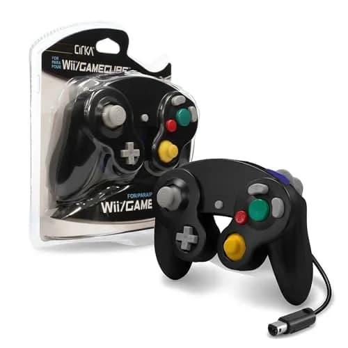 CirKa Wired Controller for Nintendo GameCube & Wii - Black | Dual Analog Joysticks & Vibration thumbnail 1