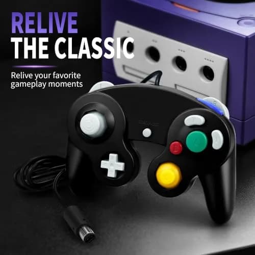 CirKa Wired Controller for Nintendo GameCube & Wii - Black | Dual Analog Joysticks & Vibration thumbnail 5