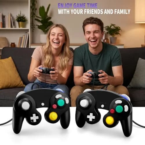 CirKa Wired Controller for Nintendo GameCube & Wii - Black | Dual Analog Joysticks & Vibration thumbnail 7