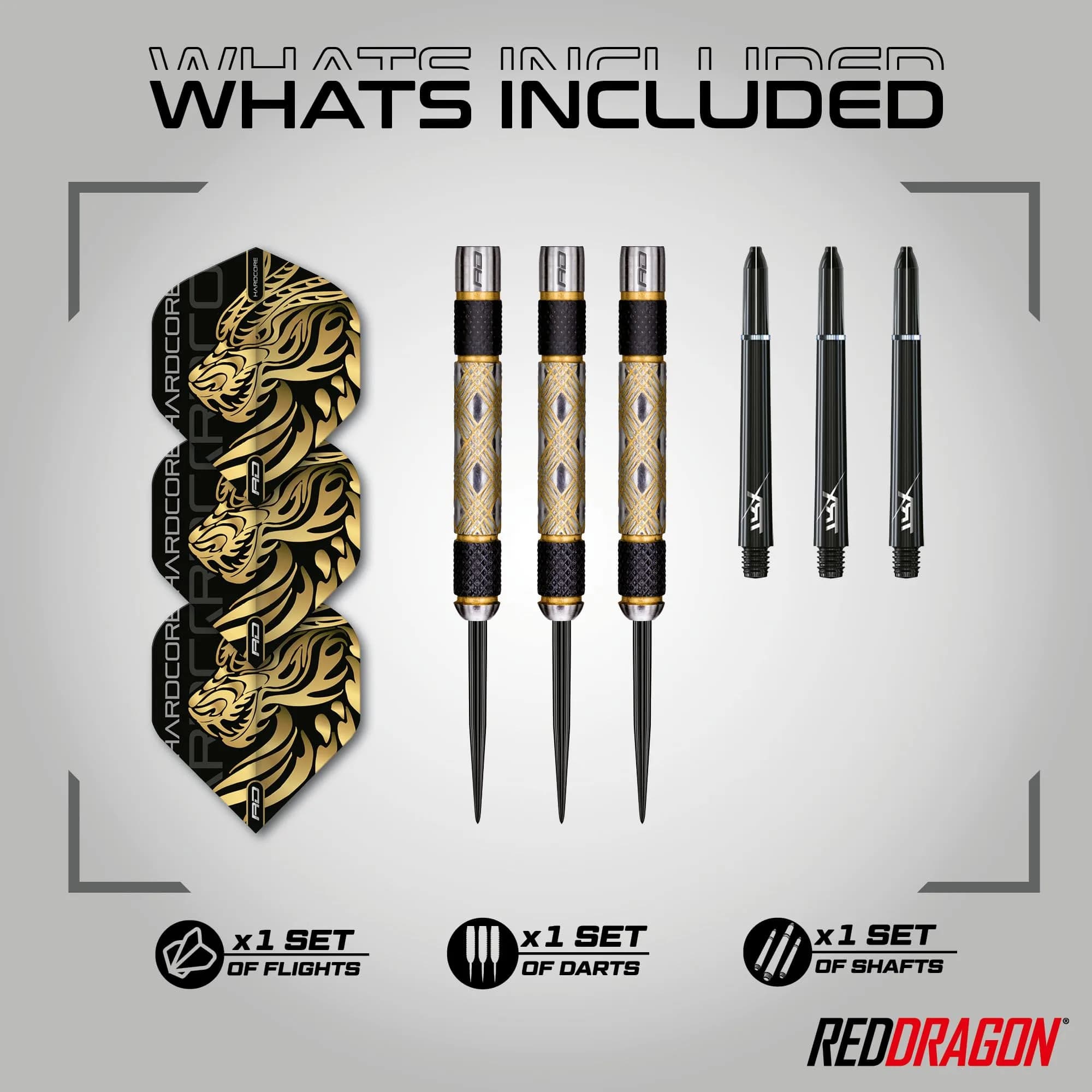 RED DRAGON Golden Eyes 24g Steel Tip Darts Set | 85% Tungsten - view 2