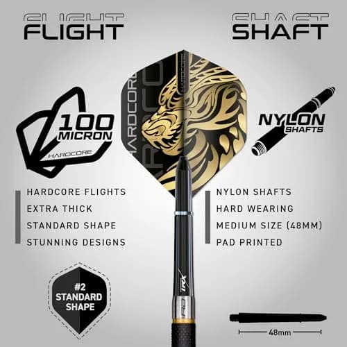 RED DRAGON Golden Eyes 24g Steel Tip Darts Set | 85% Tungsten thumbnail 3