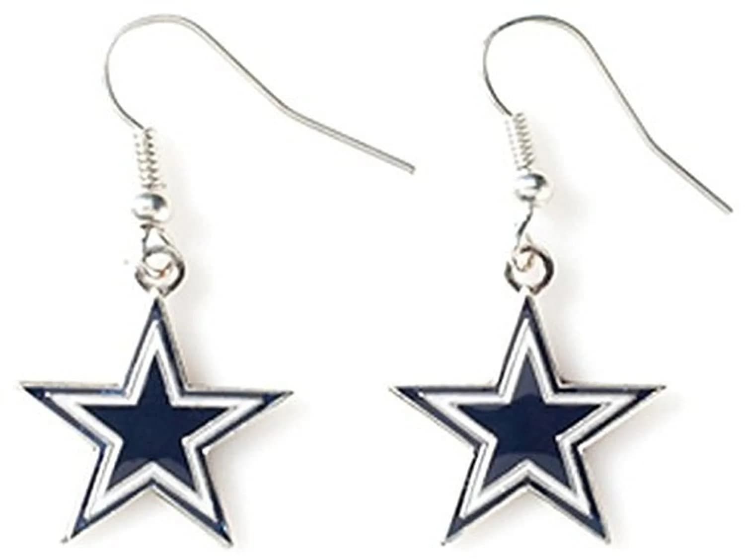aminco NFL Dallas Cowboys Logo Dangler Earrings , Silver, Size 2.5 | Stylish Fan Spirit (110 characters)