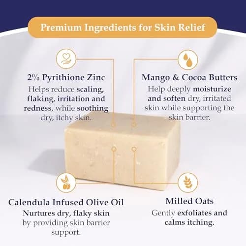 Noble Formula 2% Pyrithione Zinc Bar Soap for Flaky, Itchy Skin | Gentle, All Skin Types, 3.25 oz thumbnail 4