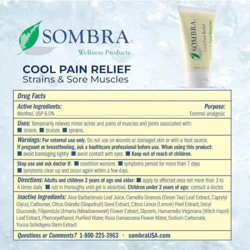 Sombra Cool Pain Relief Gel 4 oz | Fast-Absorbing, Natural, Vegan Formula for Sore Muscles & Recovery thumbnail 8