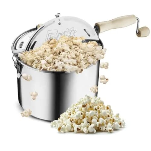 Great Northern Stovetop Popcorn Maker Silver 6.5 Quart | Makes 5 Quarts Theater-Style Popcorn thumbnail 1