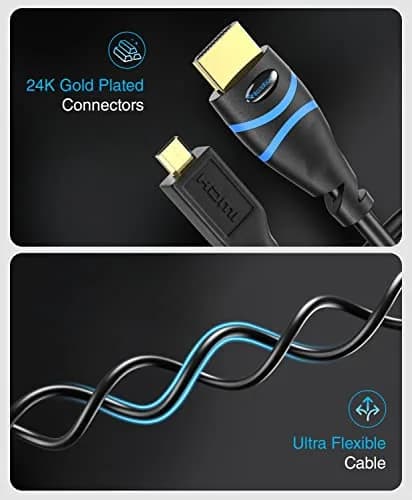 BlueRigger Micro HDMI to HDMI Cable 1.83m (6FT) | 4K@60Hz HDR 18Gbps thumbnail 7